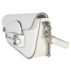 Gucci White Calfskin Mini Asymmetric Horsebit 1955 Shoulder Bag