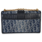 Christian Dior Blue Denim Oblique 30 Montaigne East West Chain Bag