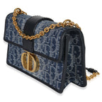 Christian Dior Blue Denim Oblique 30 Montaigne East West Chain Bag