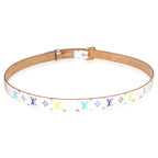 Louis Vuitton White Multicolore Monogram 30mm Belt 80/32