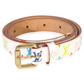 Louis Vuitton White Multicolore Monogram 30mm Belt 80/32