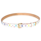 Louis Vuitton White Multicolore Monogram 30mm Belt 80/32