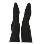Balenciaga Crepe Jersey Pointed Toe Knife Thigh High Boots 40 Black
