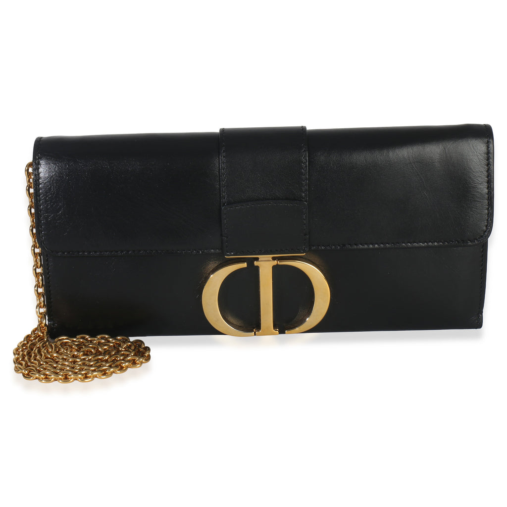 Christian Dior Black Calfskin Montaigne 30 Clutch