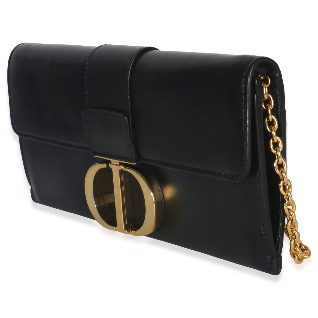 Christian Dior Black Calfskin Montaigne 30 Clutch