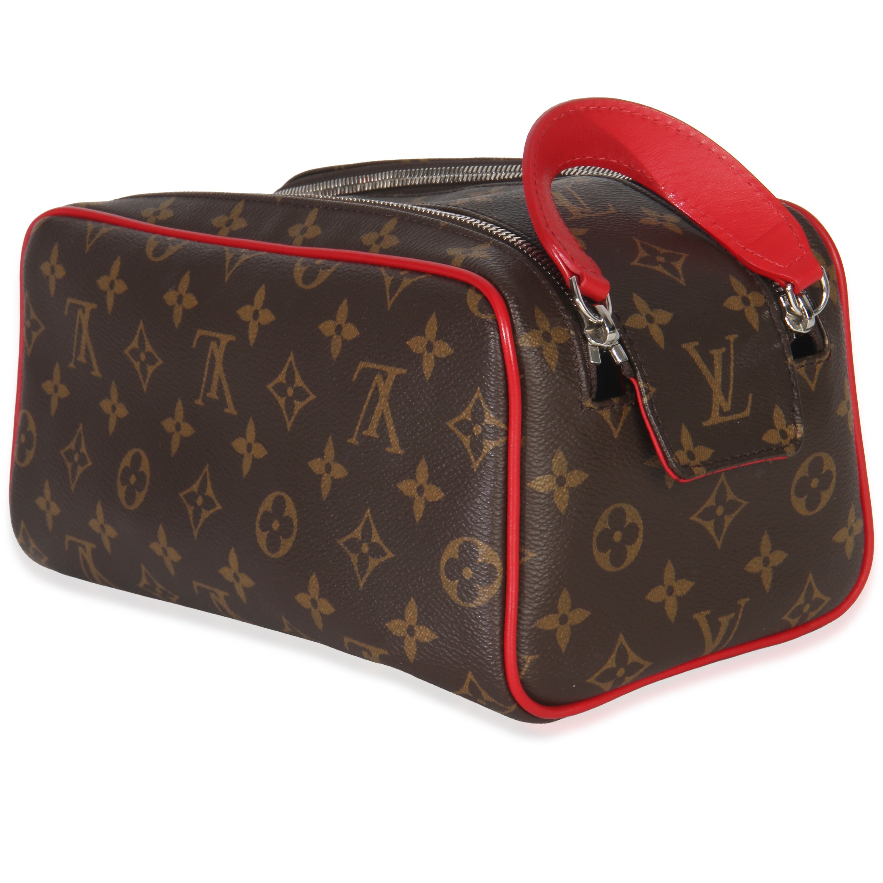 Louis Vuitton Sari Red Monogram Canvas Dopp Kit Toiletry Pouch