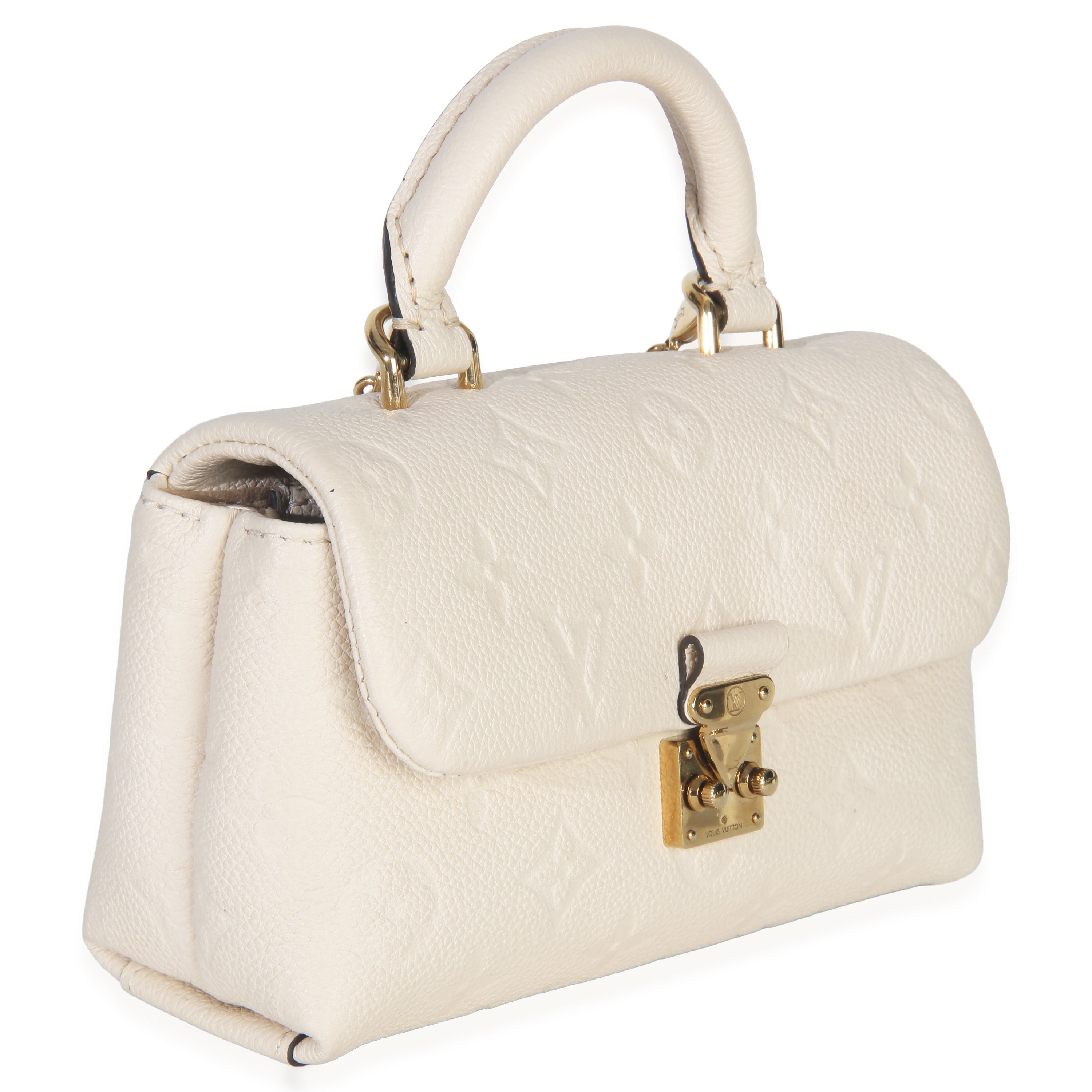 Louis Vuitton Cream Monogram Empreinte Nano Madeleine