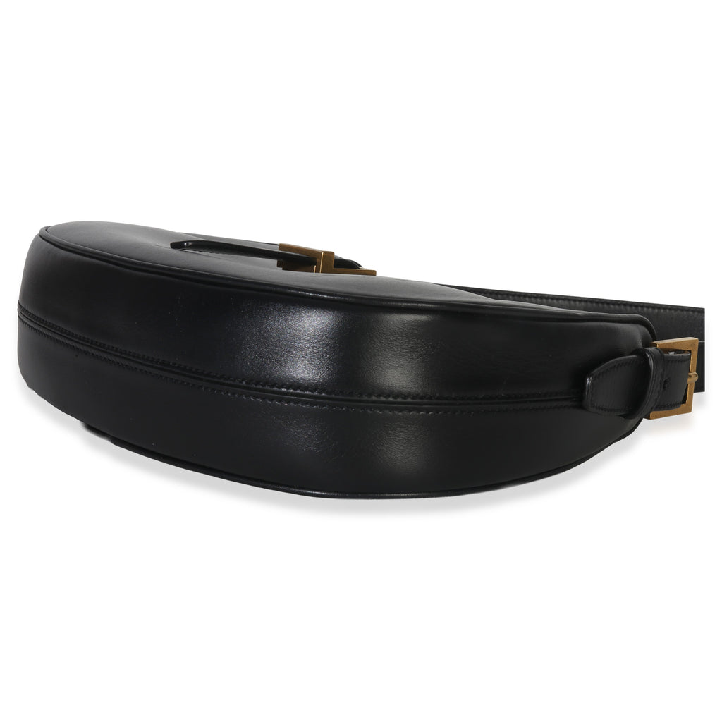 Saint Laurent Black Smooth Calfskin Le Fermoir Hobo