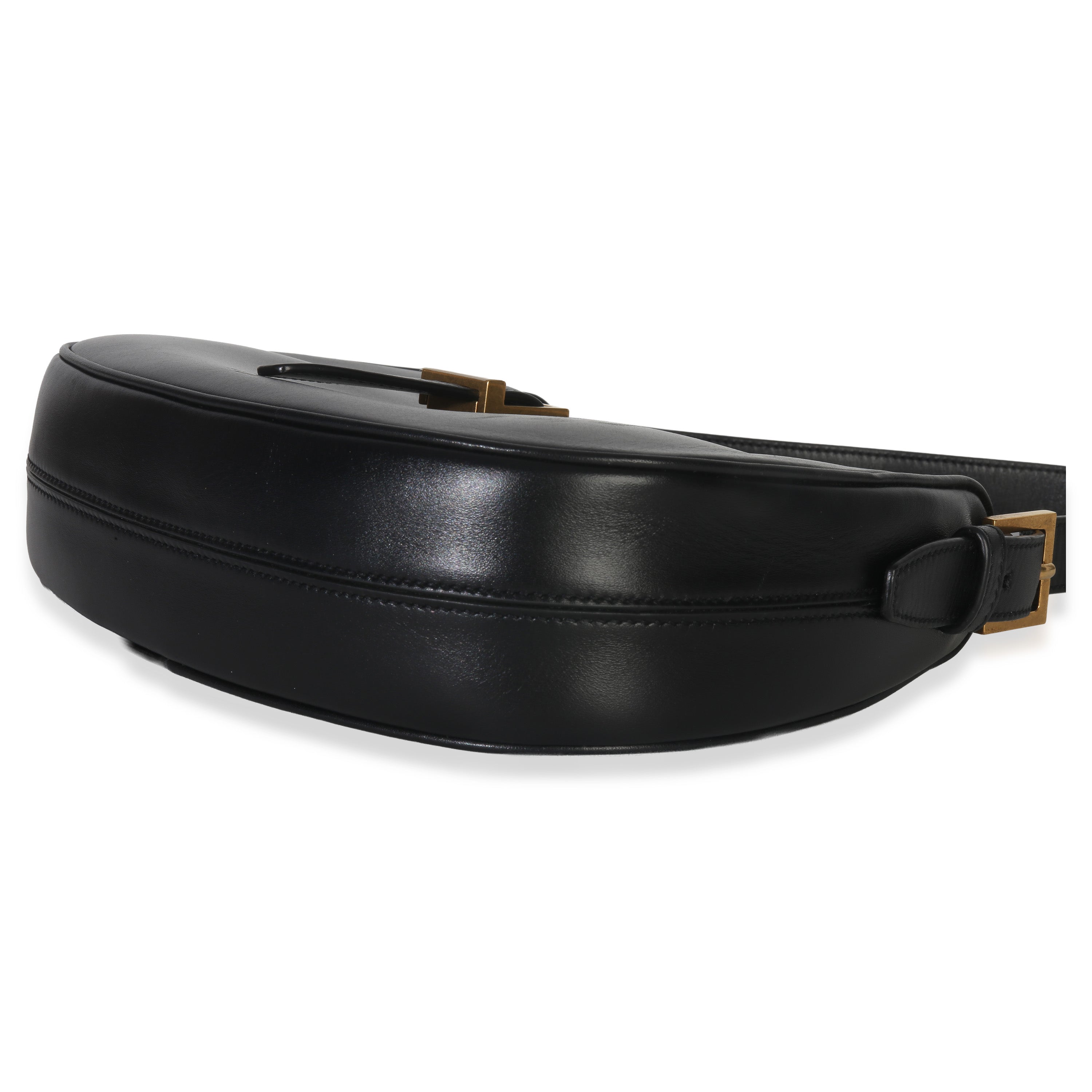 Saint Laurent Black Smooth Calfskin Le Fermoir Hobo