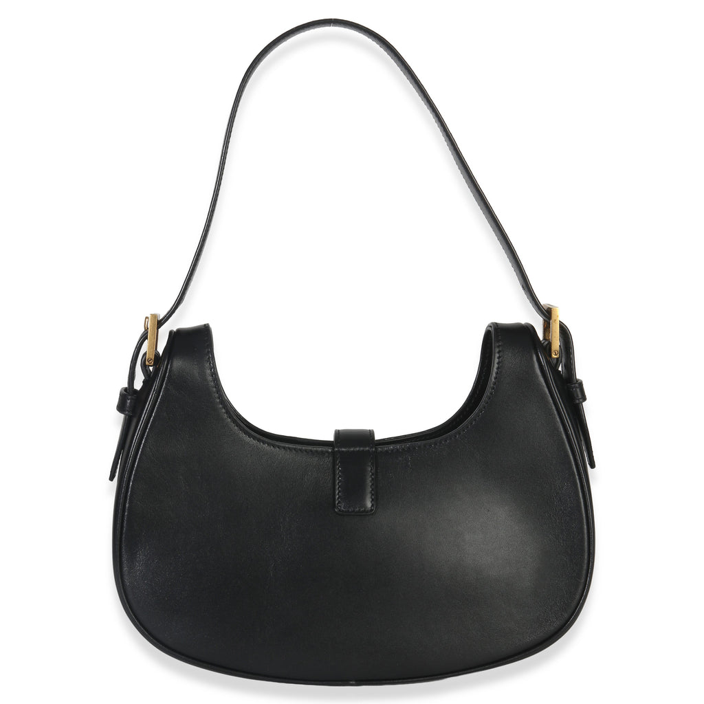 Saint Laurent Black Smooth Calfskin Le Fermoir Hobo