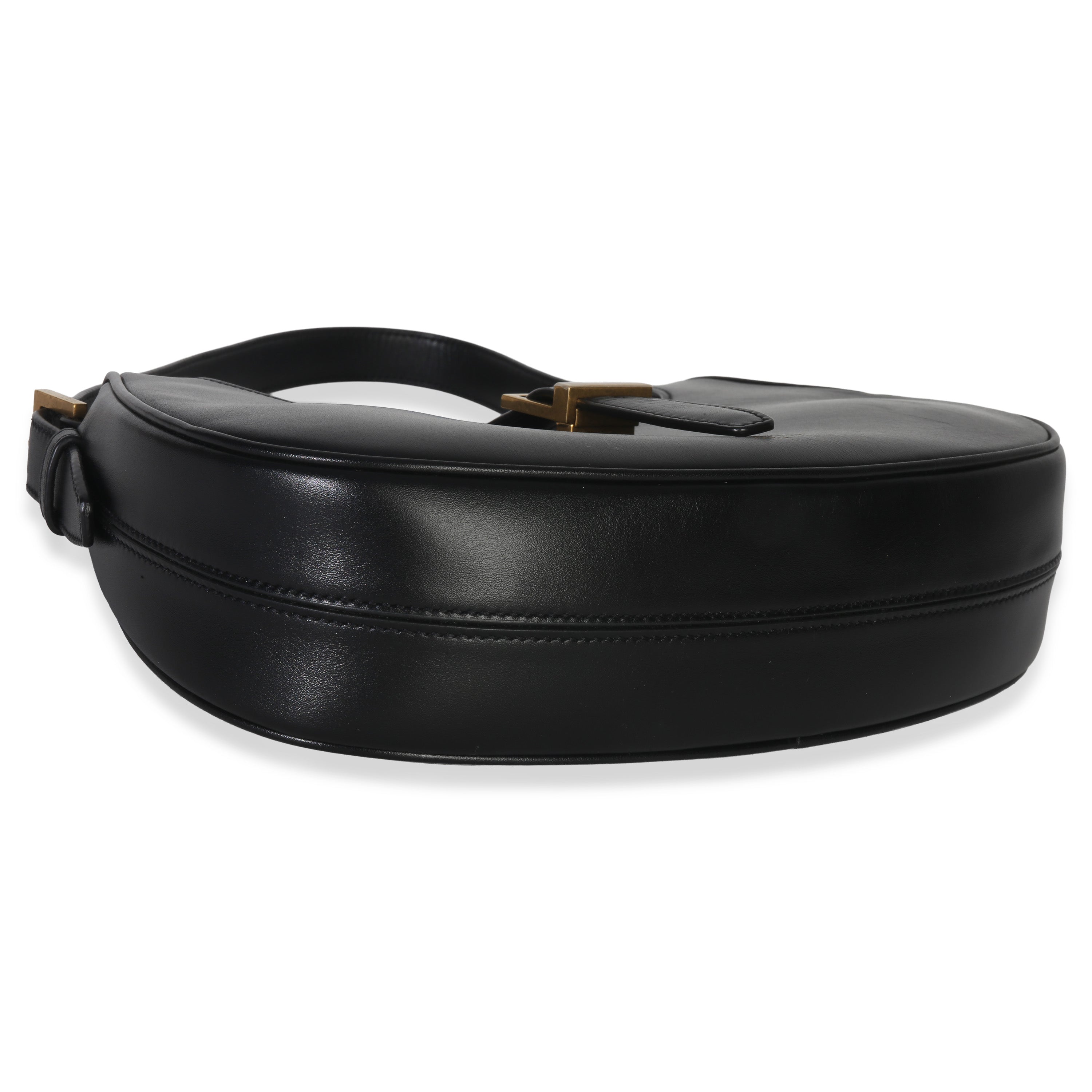 Saint Laurent Black Smooth Calfskin Le Fermoir Hobo