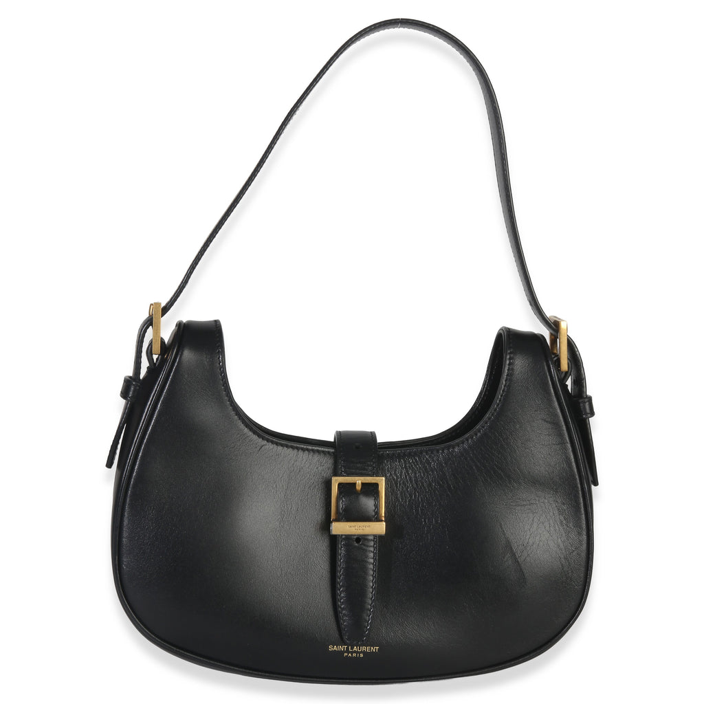 Saint Laurent Black Smooth Calfskin Le Fermoir Hobo