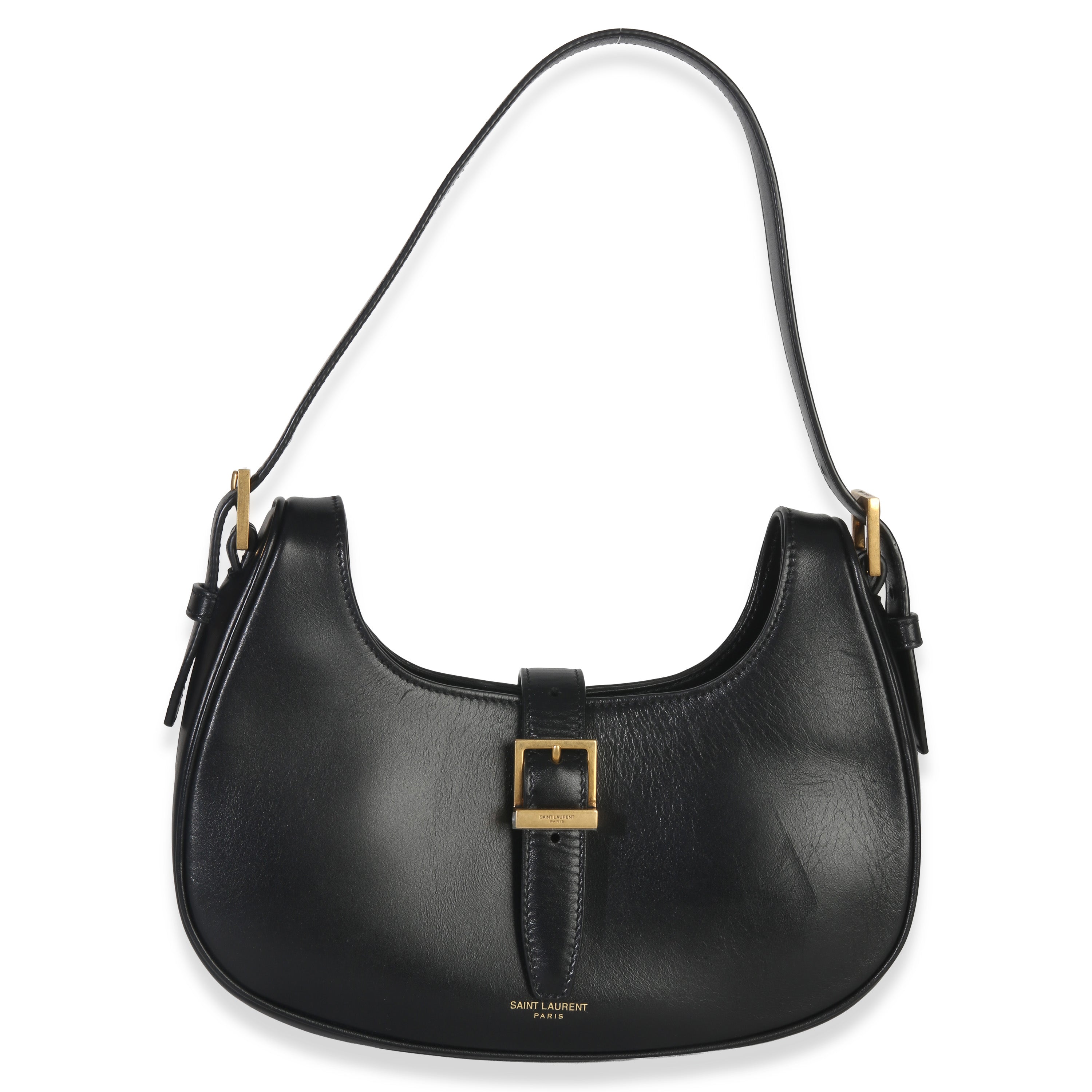 Saint Laurent Black Smooth Calfskin Le Fermoir Hobo