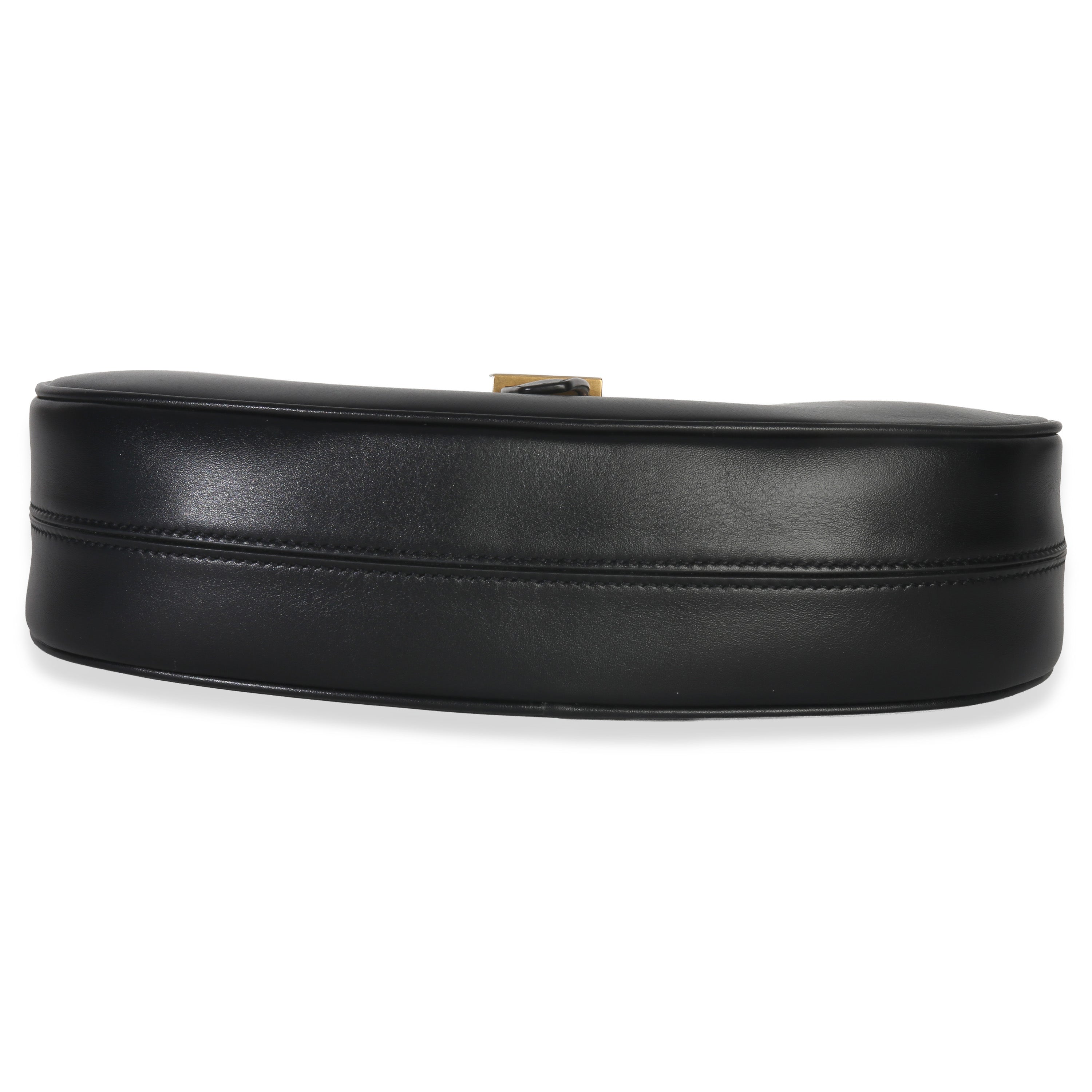 Saint Laurent Black Smooth Calfskin Le Fermoir Hobo