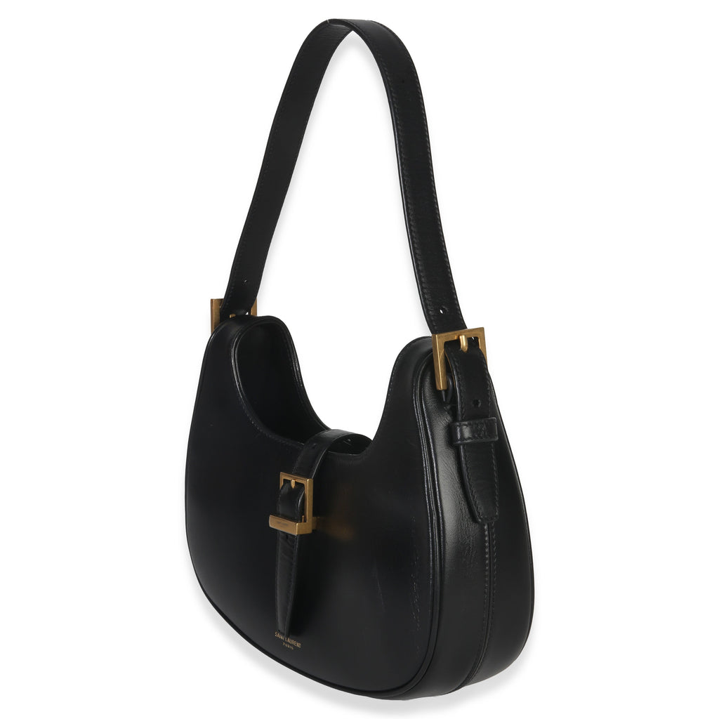 Saint Laurent Black Smooth Calfskin Le Fermoir Hobo