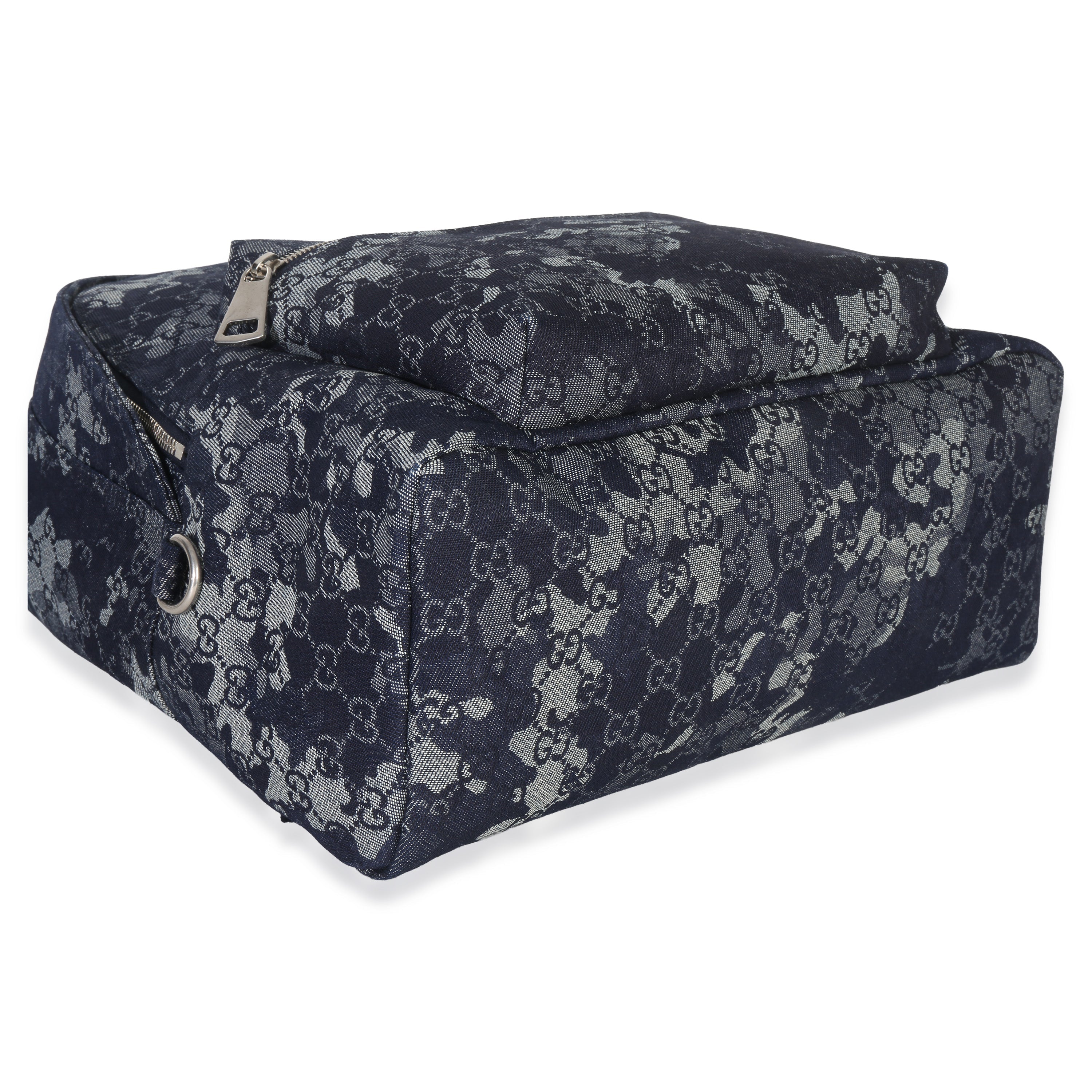 Gucci Navy Jacquard Denim GG Monogram Backpack