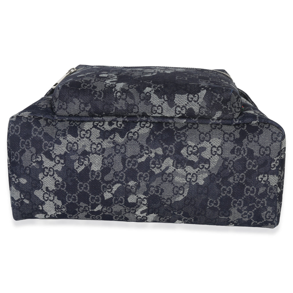 Gucci Navy Jacquard Denim GG Monogram Backpack