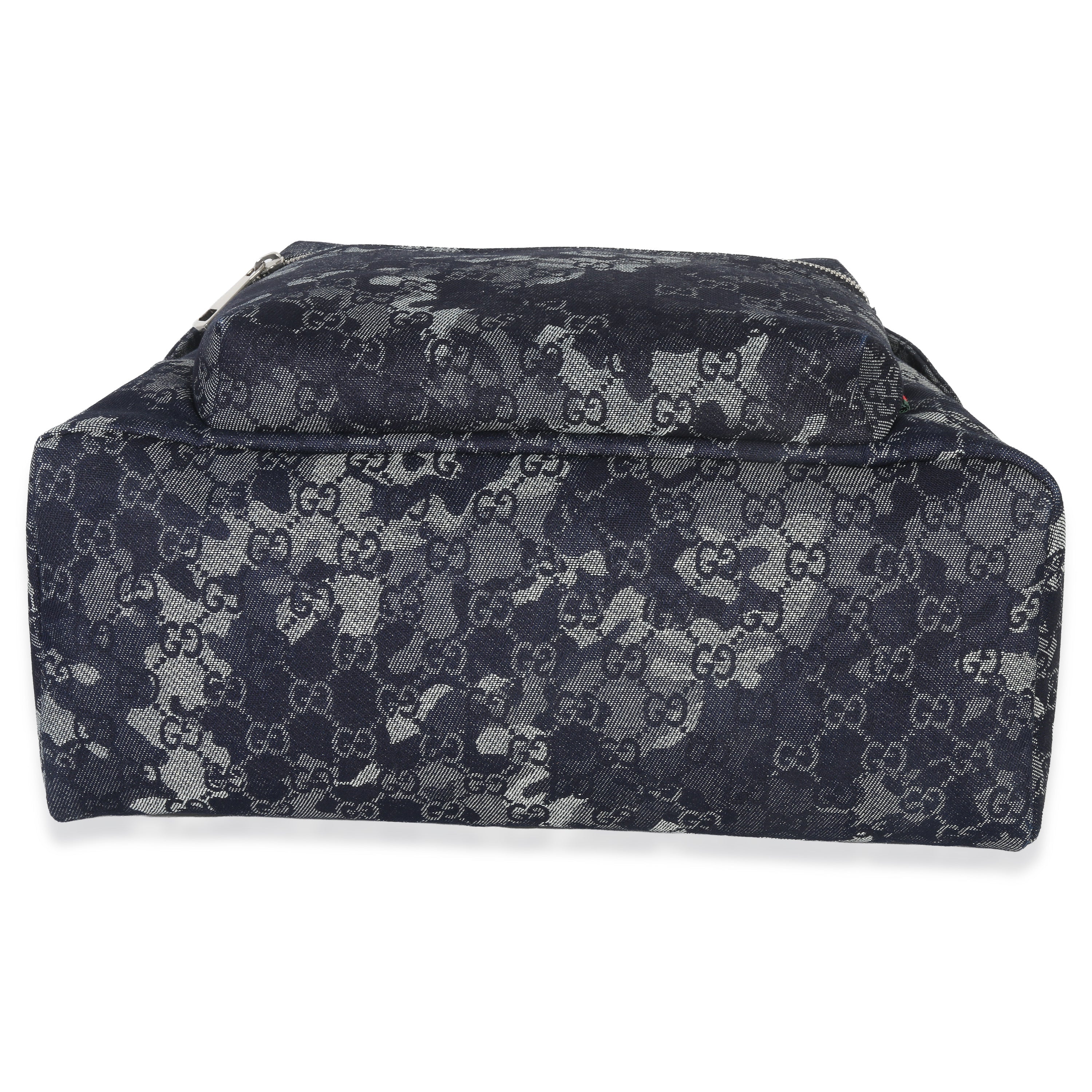 Gucci Navy Jacquard Denim GG Monogram Backpack
