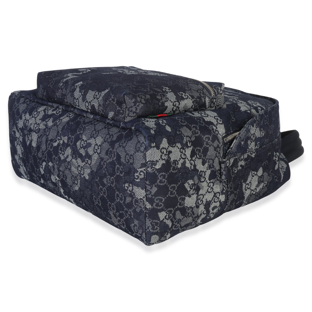 Gucci Navy Jacquard Denim GG Monogram Backpack