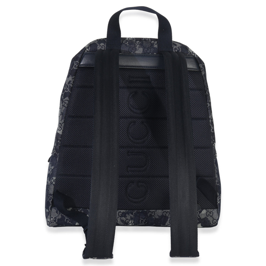 Gucci Navy Jacquard Denim GG Monogram Backpack