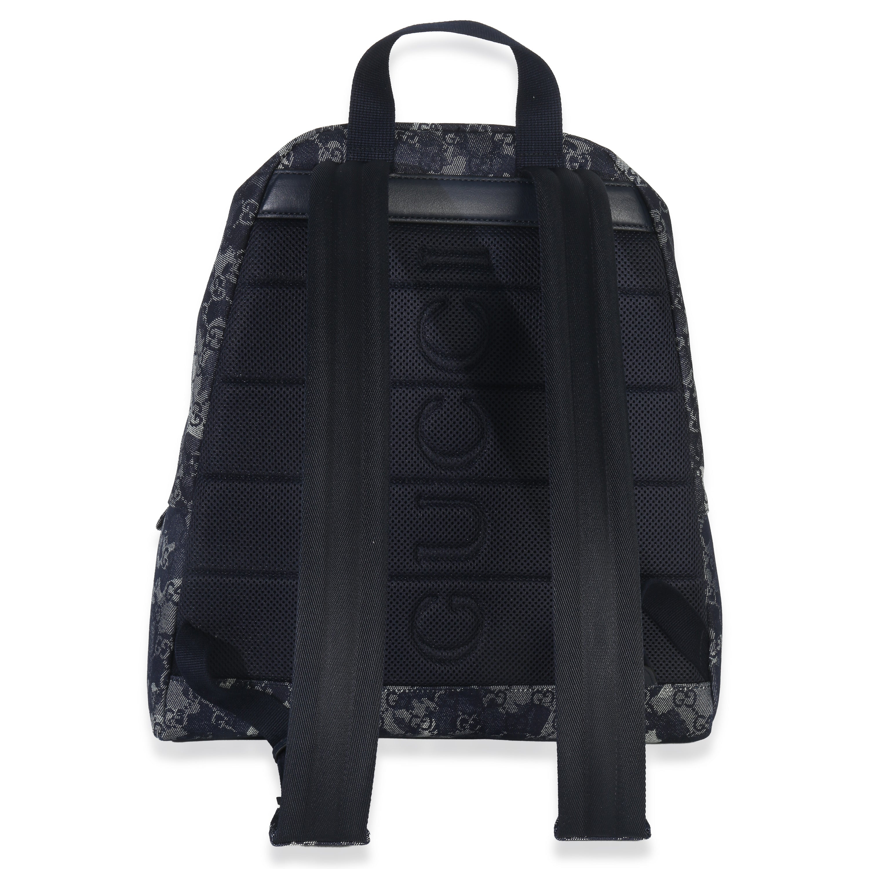 Gucci Navy Jacquard Denim GG Monogram Backpack