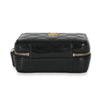 Chanel Black Quilted Patent Mini Vanity Chain Bag