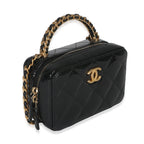 Chanel Black Quilted Patent Mini Vanity Chain Bag