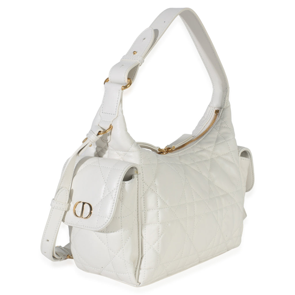 Christian Dior Latte Lambskin Macrocannage Medium D-Dream Bag