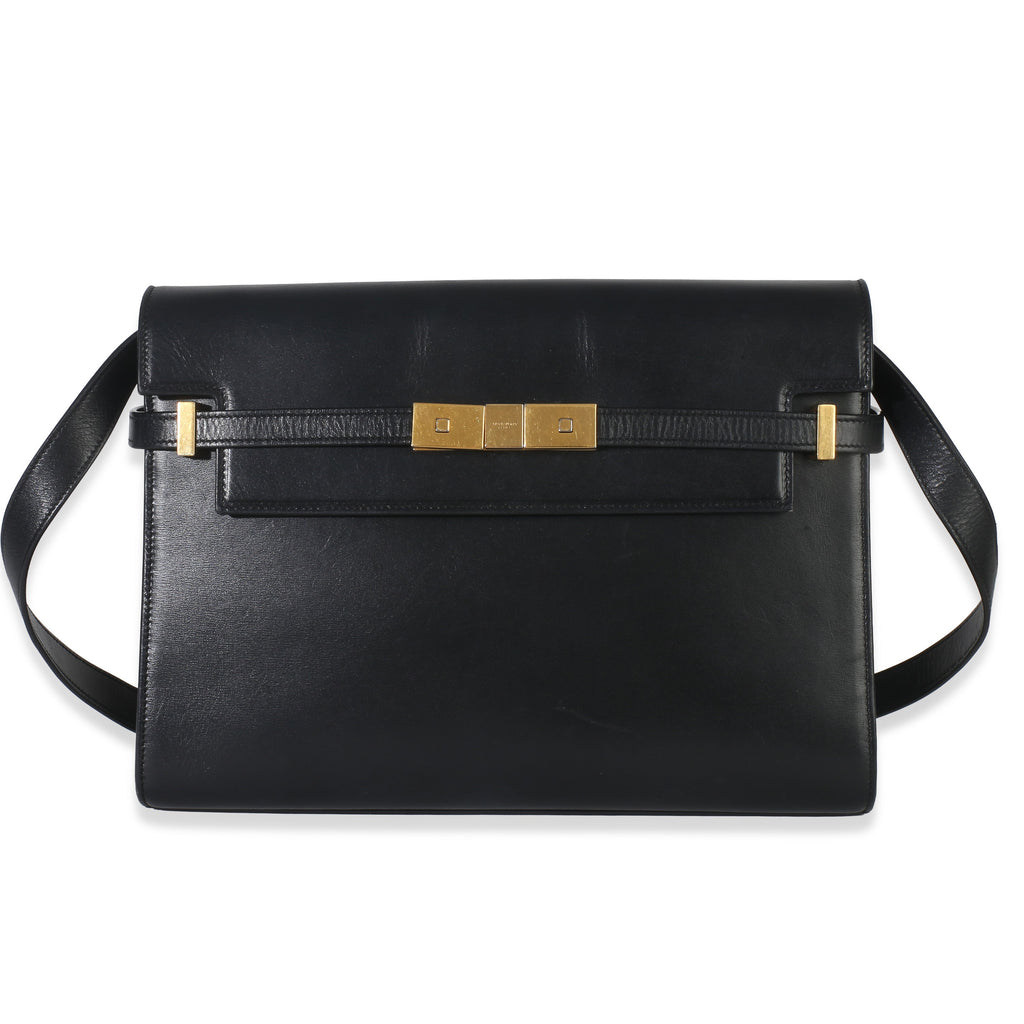 Saint Laurent Black Calfskin Medium Manhattan Shoulder Bag