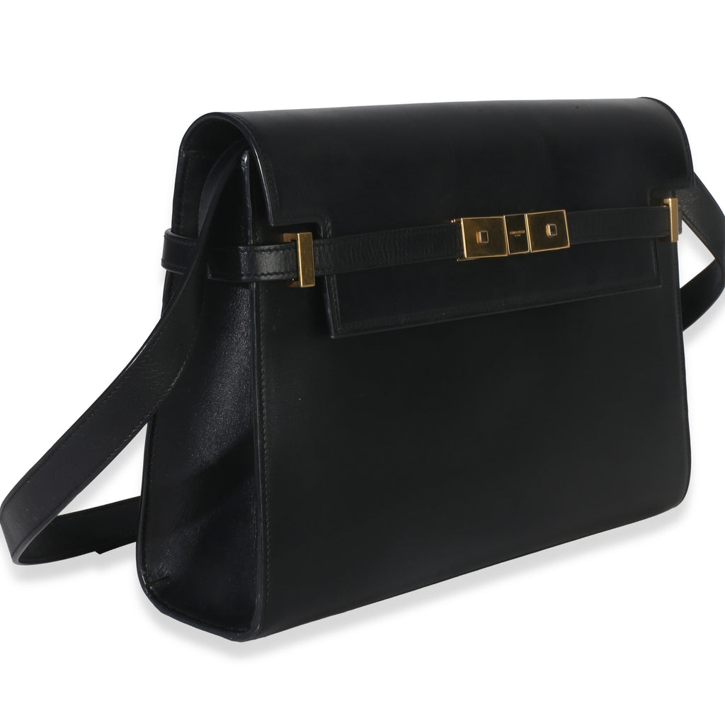 Saint Laurent Black Calfskin Medium Manhattan Shoulder Bag