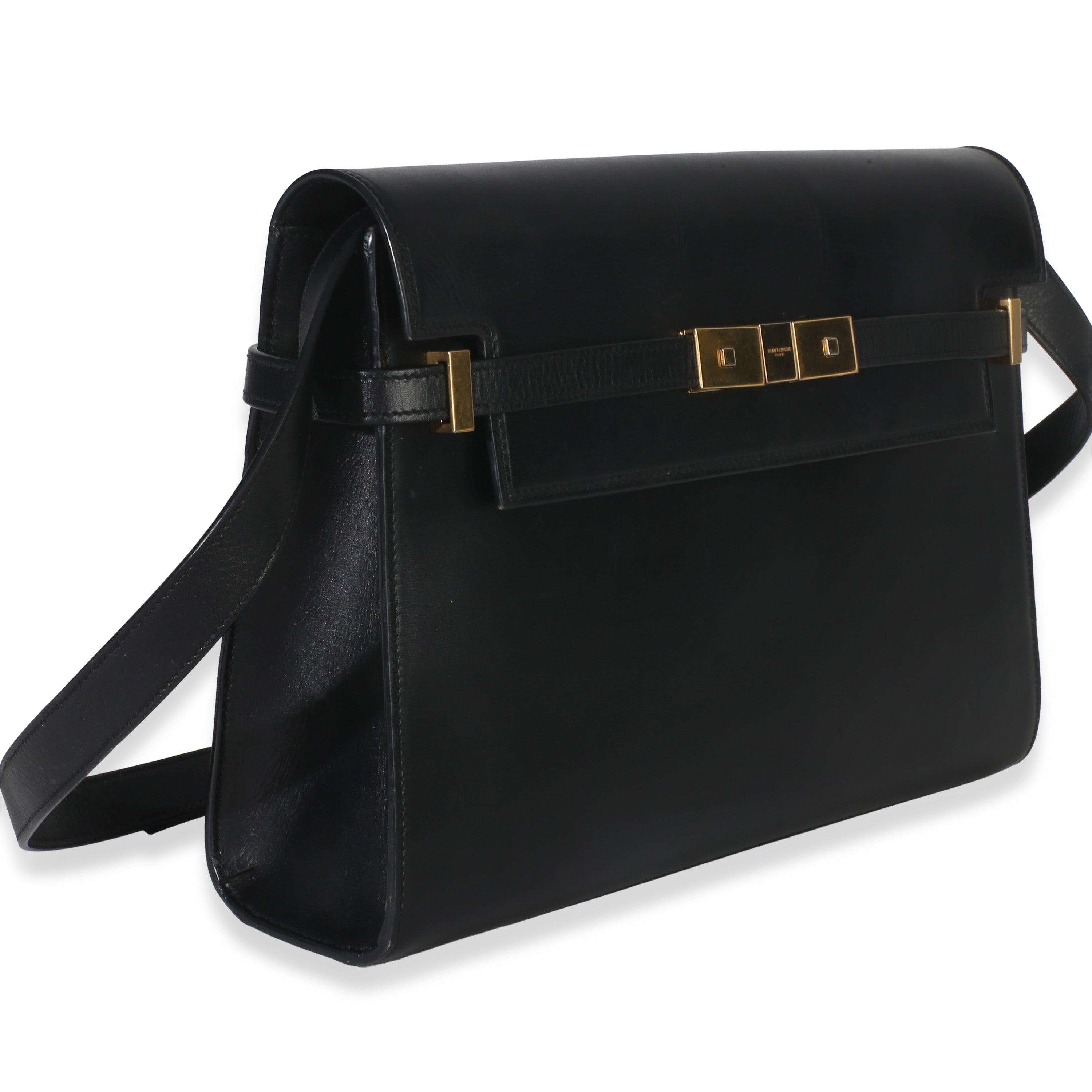 Saint Laurent Black Calfskin Medium Manhattan Shoulder Bag