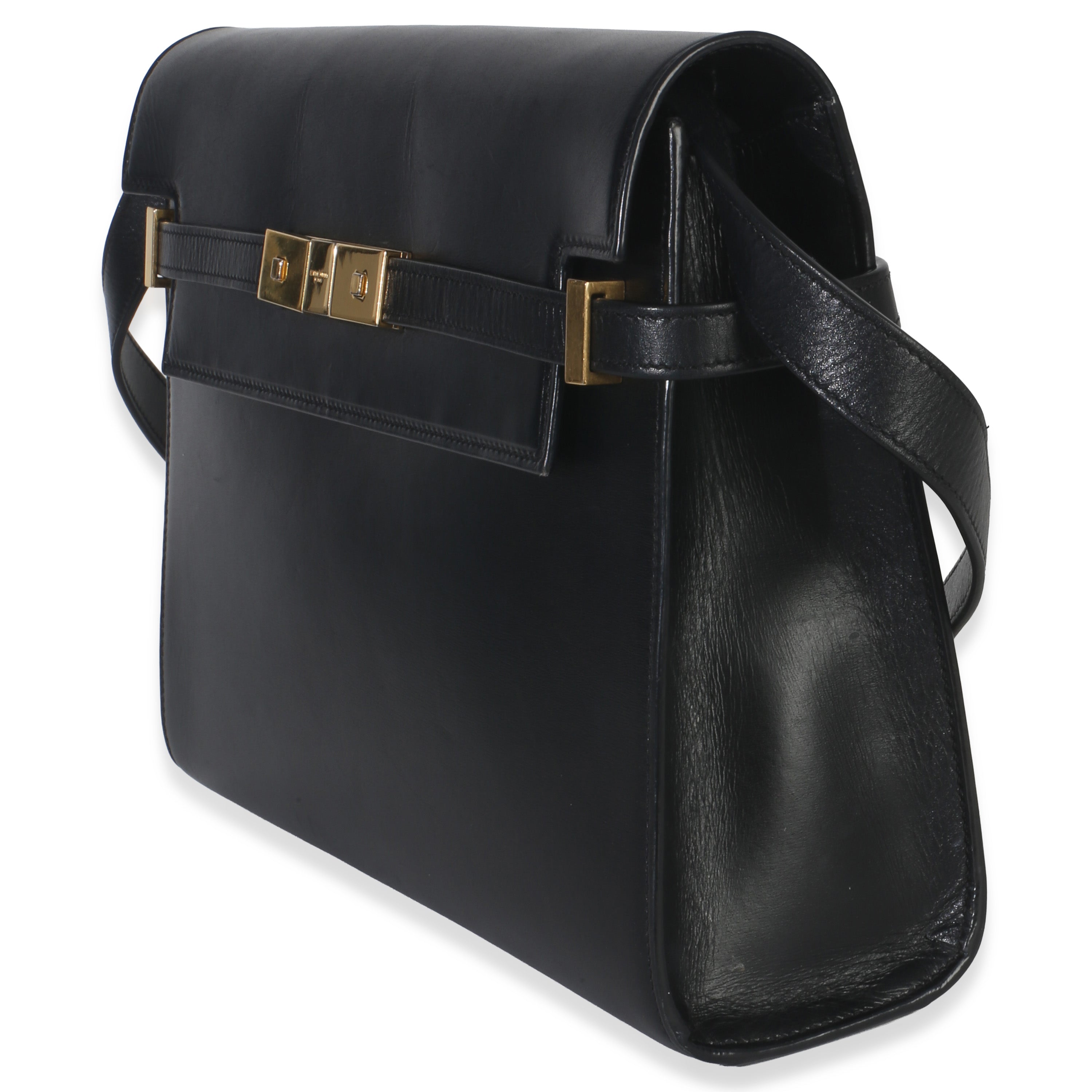 Saint Laurent Black Calfskin Medium Manhattan Shoulder Bag