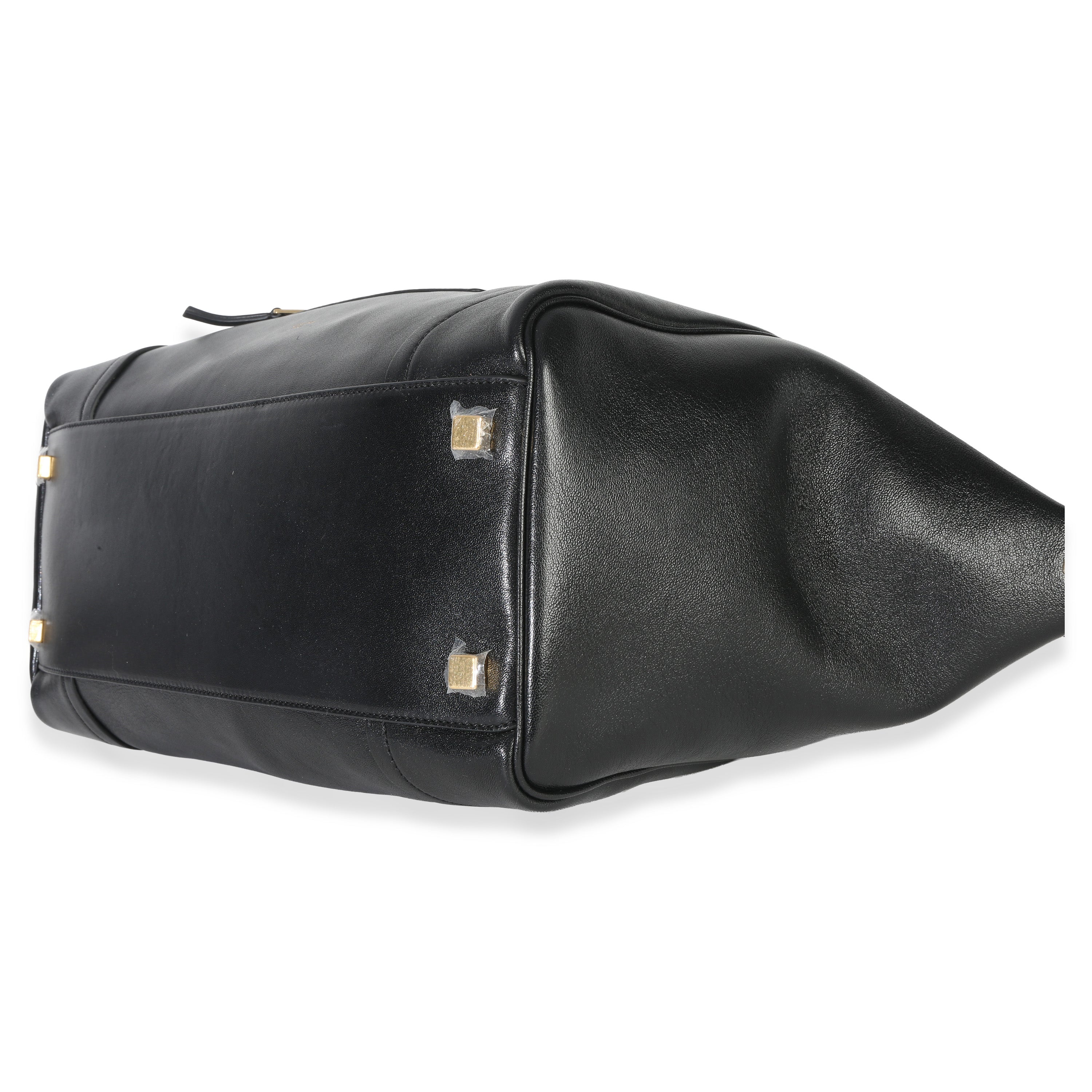 Black Supple Shiny Lambskin Medium New Luggage