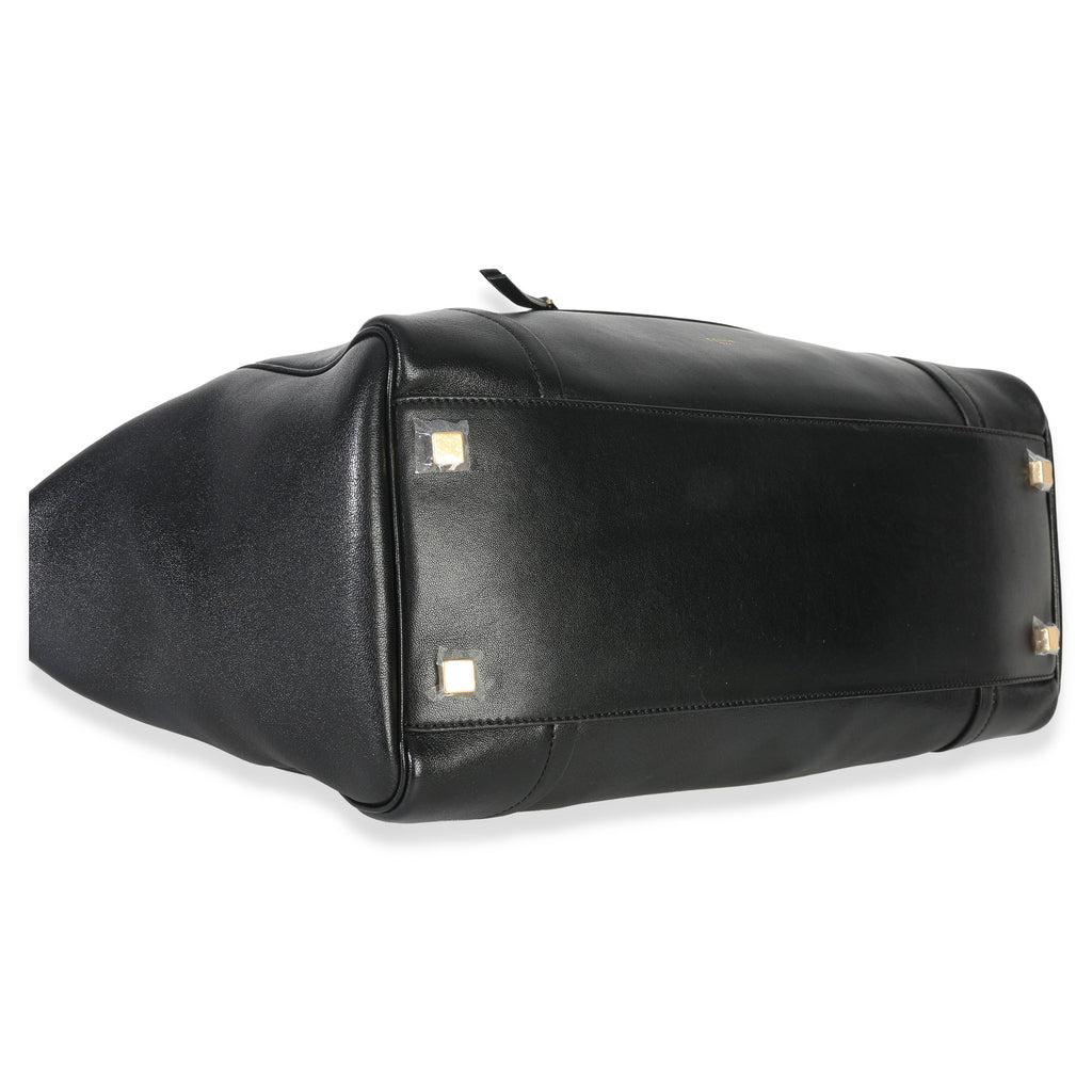 Black Supple Shiny Lambskin Medium New Luggage