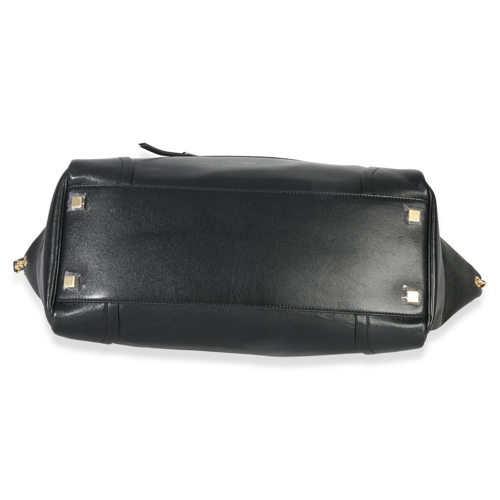 Black Supple Shiny Lambskin Medium New Luggage