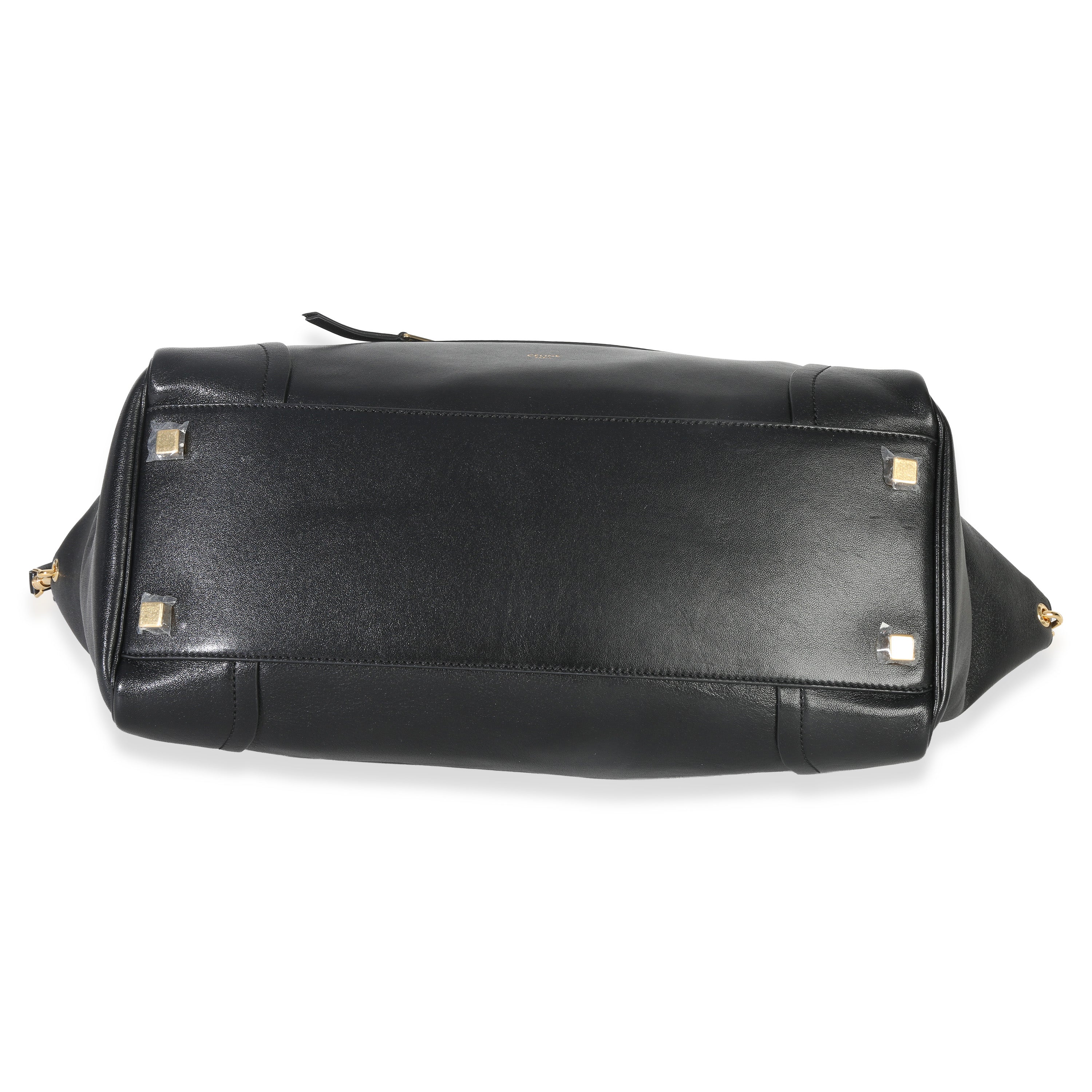 Black Supple Shiny Lambskin Medium New Luggage