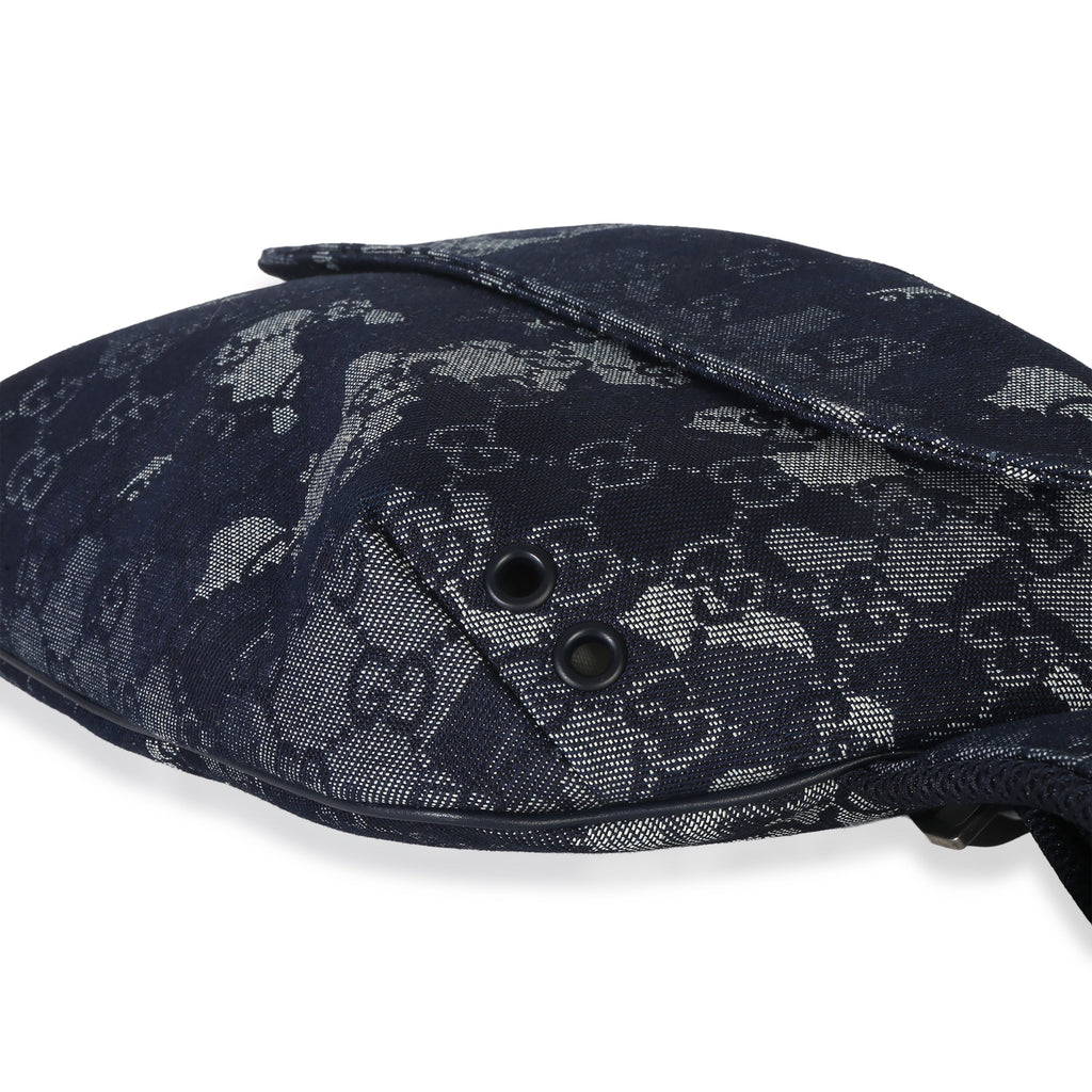 Gucci Navy GG Floral Canvas Belt Bag
