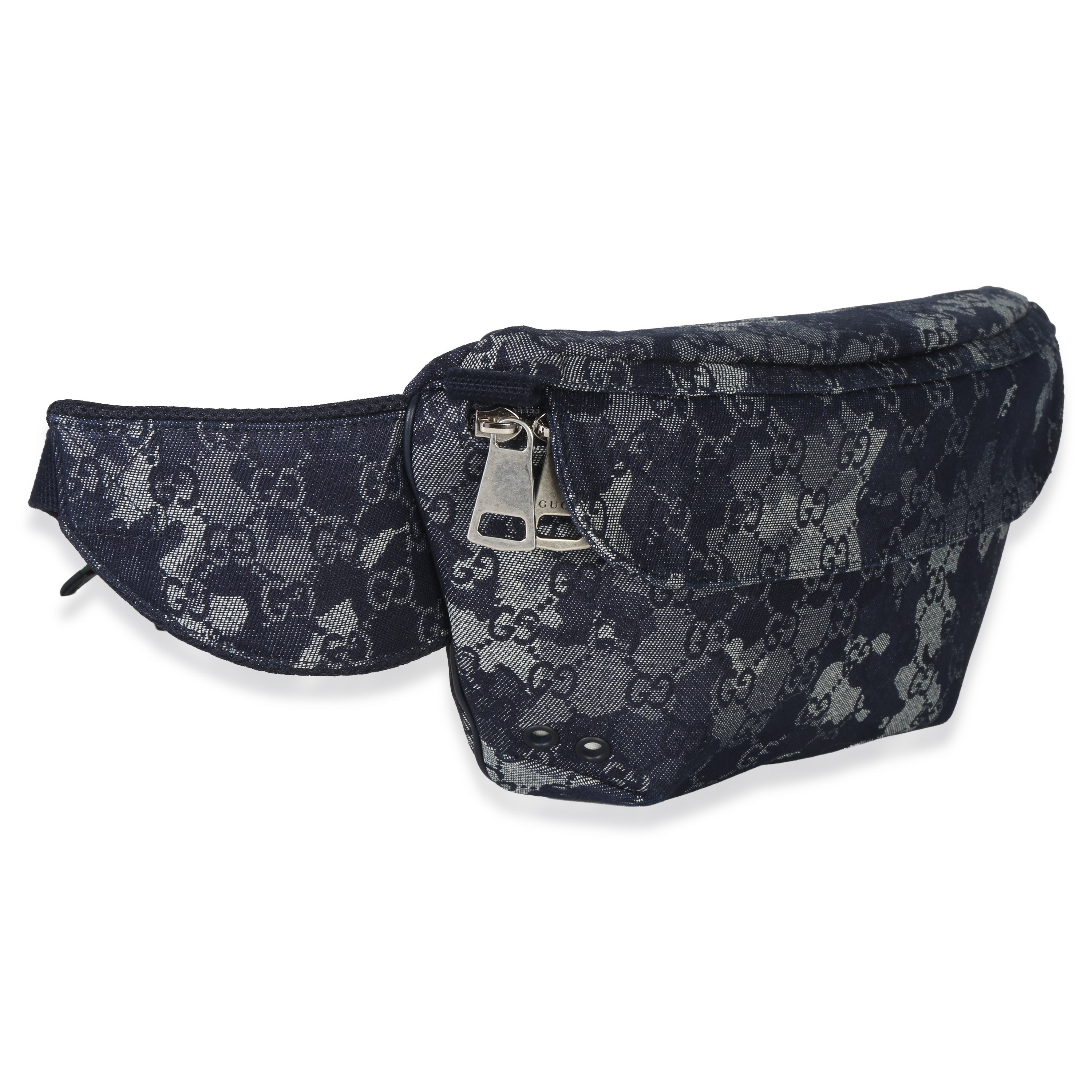 Gucci Navy GG Floral Canvas Belt Bag