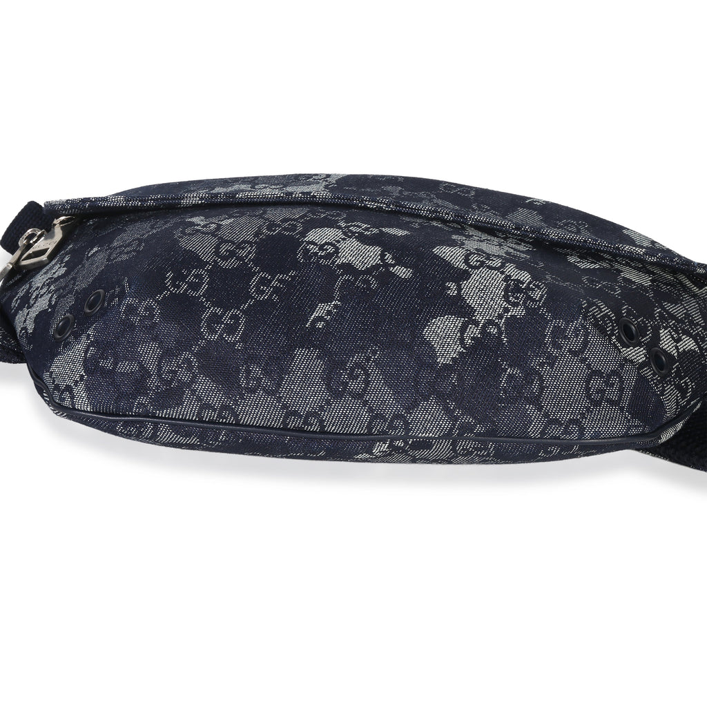 Gucci Navy GG Floral Canvas Belt Bag