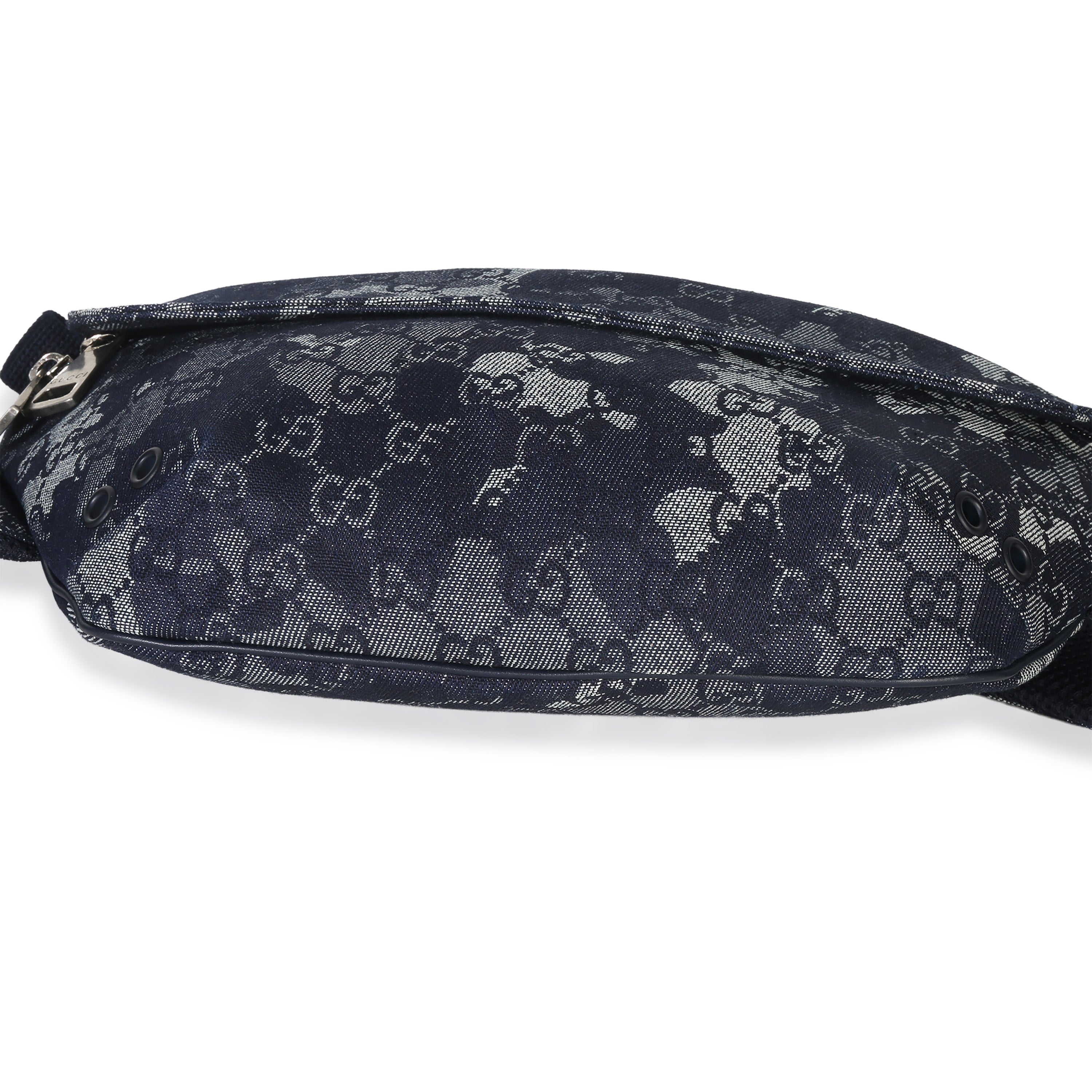Gucci Navy GG Floral Canvas Belt Bag