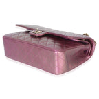 Chanel Dark Pink Iridescent Quilted Lambskin Medium Classic Double Flap Bag
