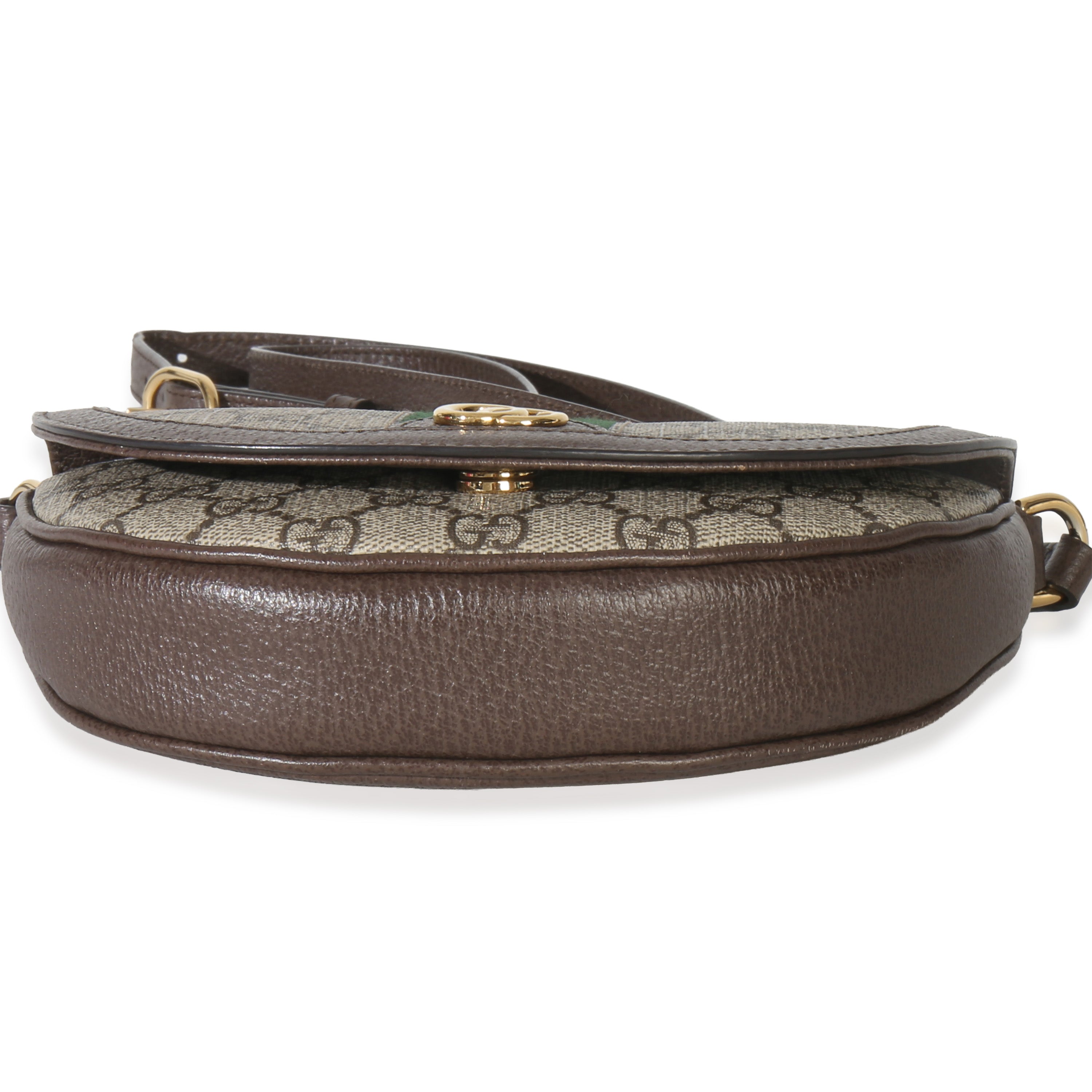Gucci Beige GG Supreme Canvas Ophidia GG Curved Flap Bag