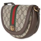Gucci Beige GG Supreme Canvas Ophidia GG Curved Flap Bag
