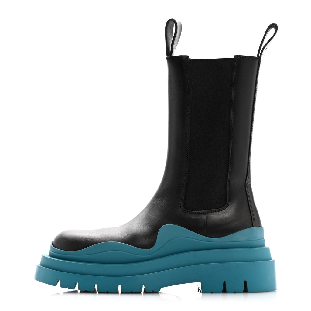 Bottega Veneta Calfskin Mens The Tire Chelsea Boots 37 Black Blaster