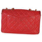 Chanel Red Quilted Caviar Medium Filigree Flap Handbag