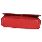 Chanel Red Quilted Caviar Medium Filigree Flap Handbag