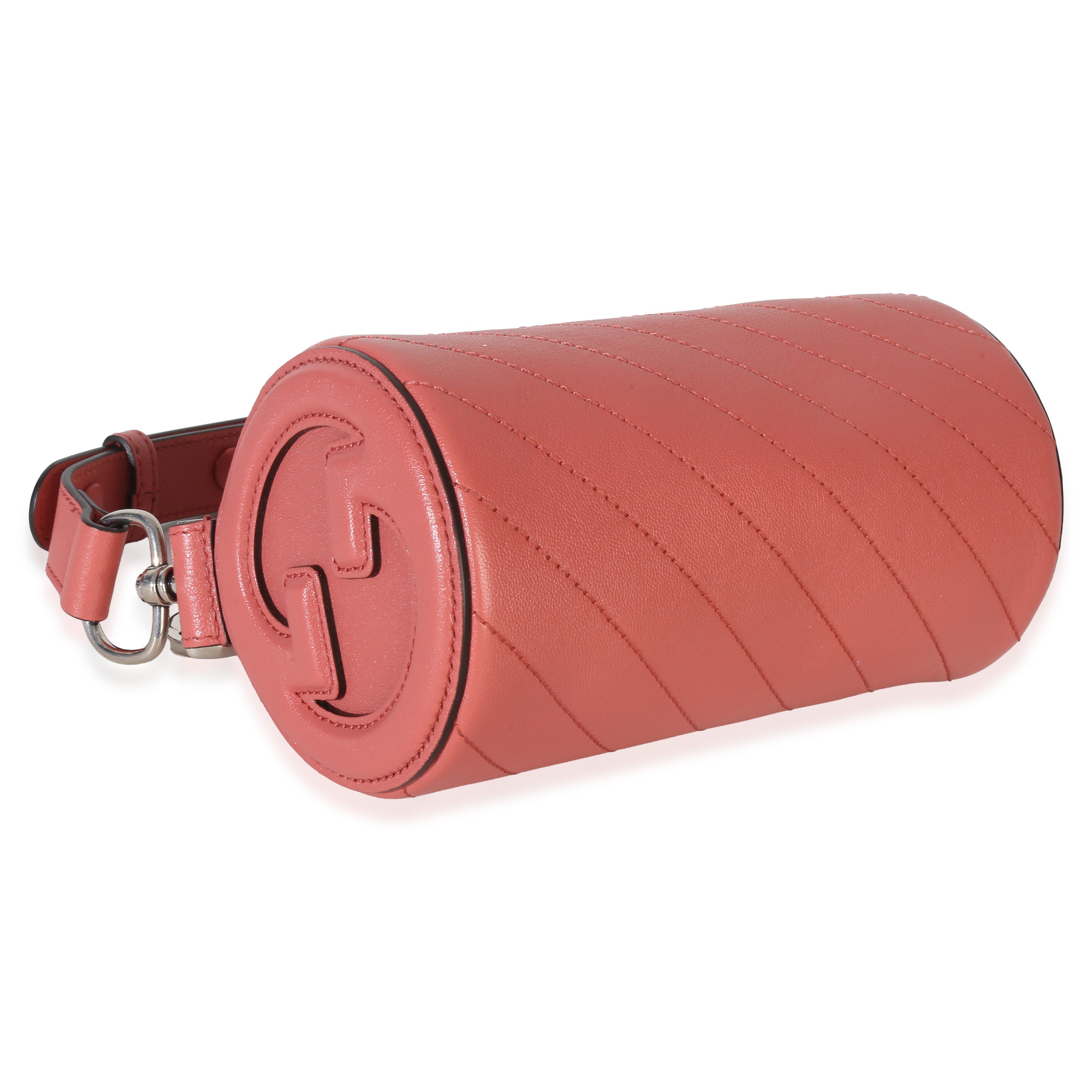 Gucci Pink Diagonal Quilted Calfskin Mini Blondie Barrel Bag