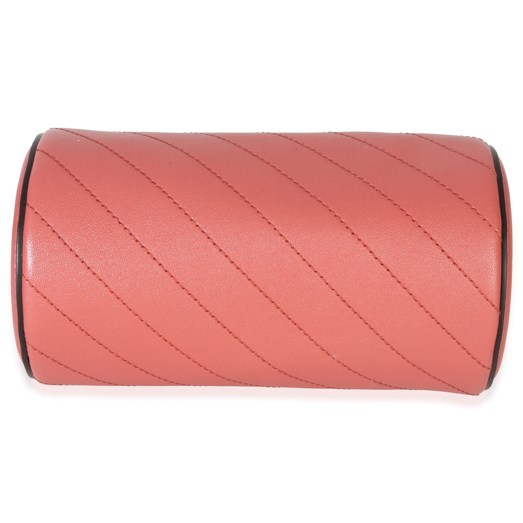 Gucci Pink Diagonal Quilted Calfskin Mini Blondie Barrel Bag