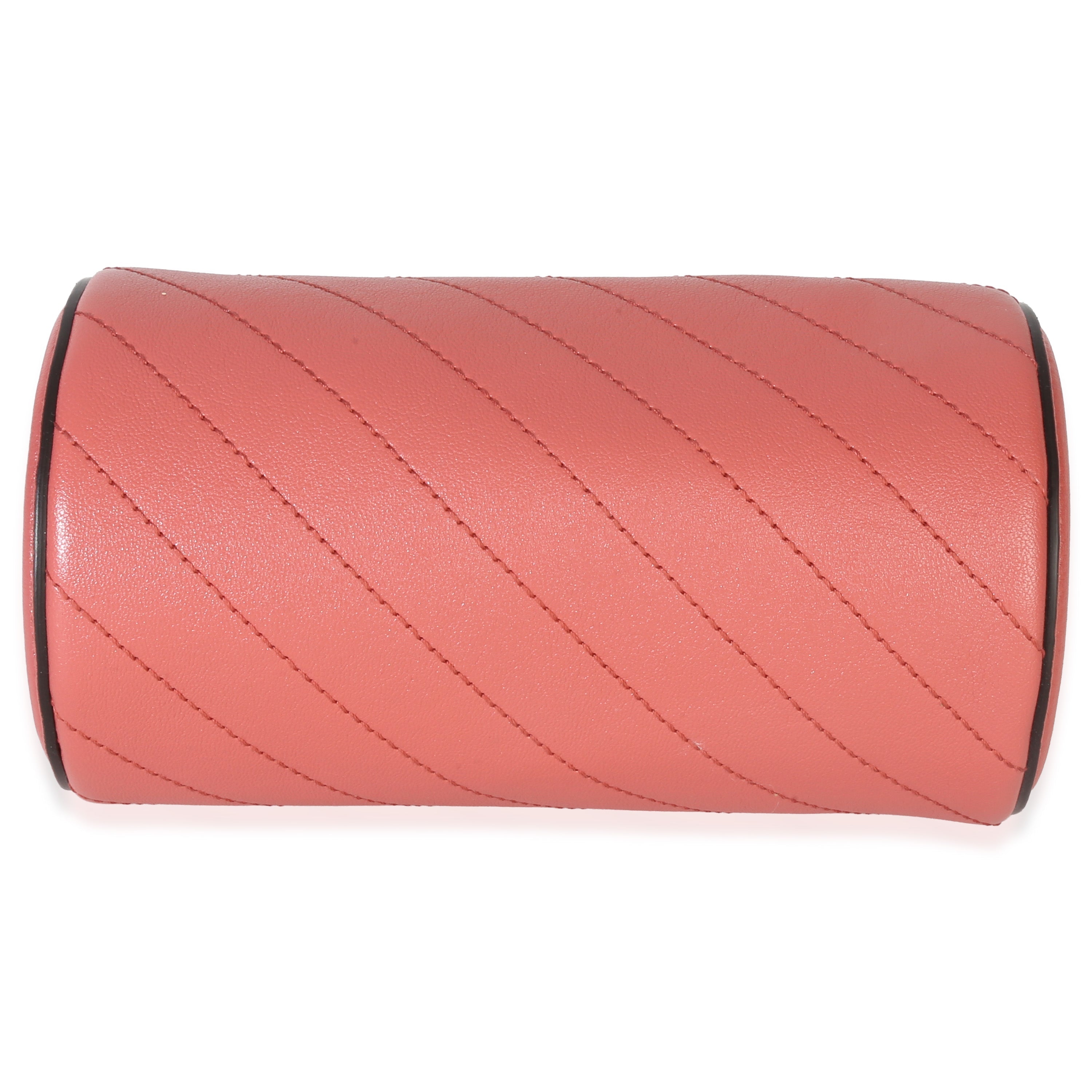 Gucci Pink Diagonal Quilted Calfskin Mini Blondie Barrel Bag