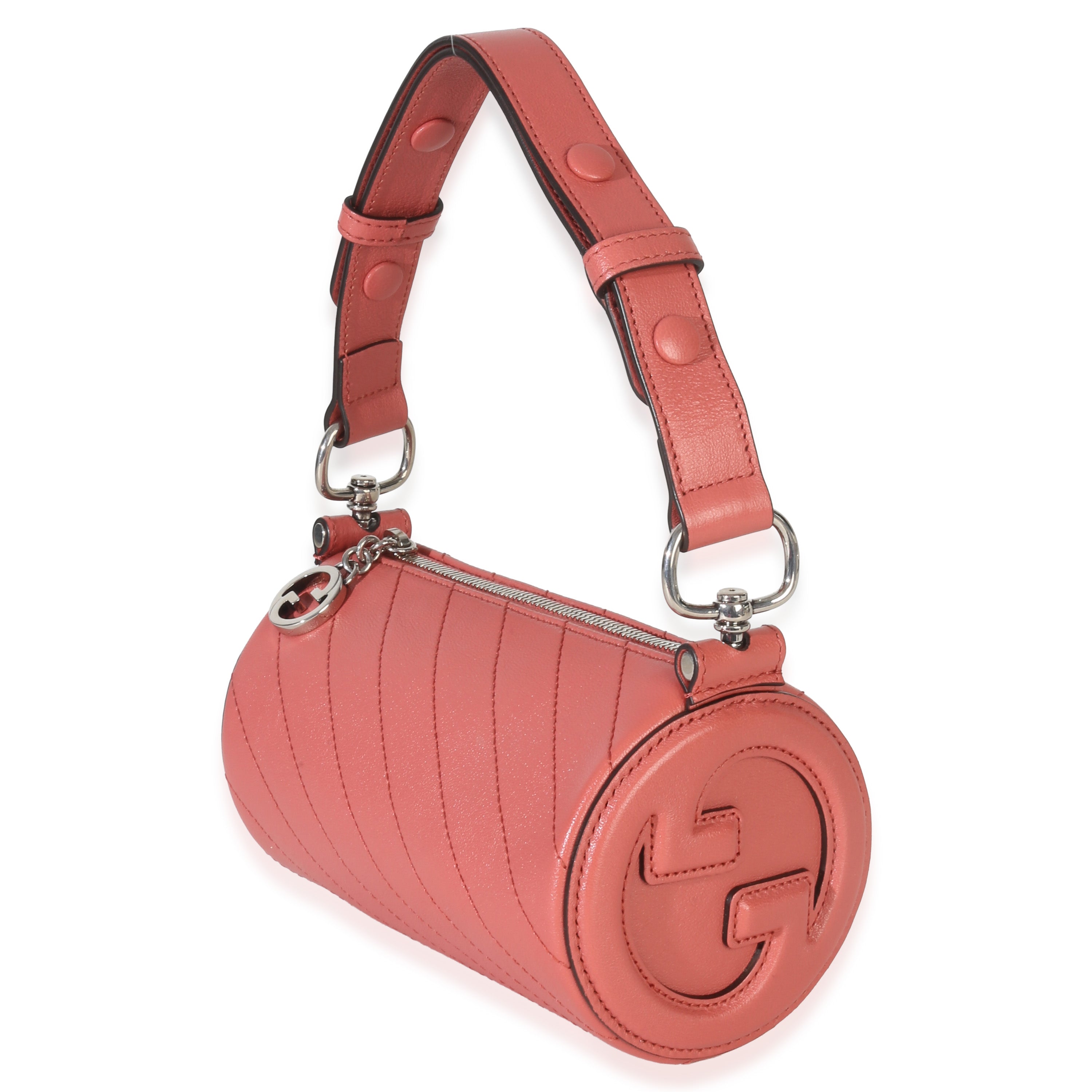 Gucci Pink Diagonal Quilted Calfskin Mini Blondie Barrel Bag